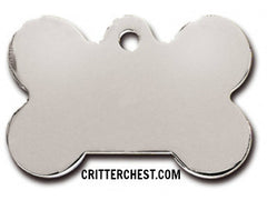 Large Chrome Bone Tag
